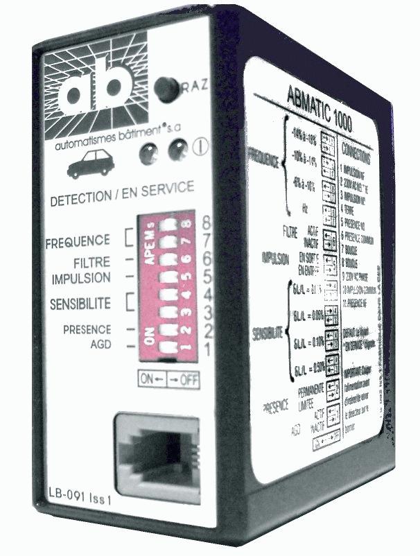 voir la fiche DETECTEUR DE VEHICULE ABMATIC 1000 - 1 VOIE 230 V PULSE