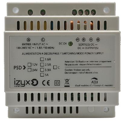 Alimentation régulée 12 Vcc - 2 A - ALIMENTATION 12V POUR RAIL DI 