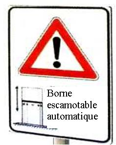 voir la fiche PANNEAU DE SIGNALISATION ROUTIERE BORNE ESCAMOTABLE 600 x 400 mm